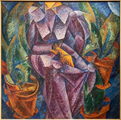 Costrução Perpendicular Espiral. Mulher sentada de Umberto Boccioni