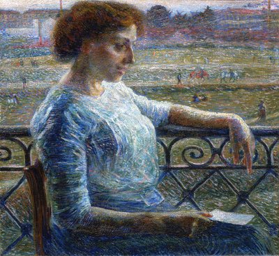 A irmã na varanda de Umberto Boccioni