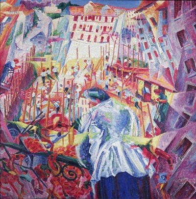 A rua entra na casa, 1911 de Umberto Boccioni