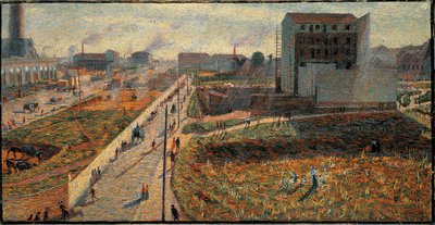 As fábricas da Porta Romana em Milão (Óleo sobre tela de Umberto Boccioni