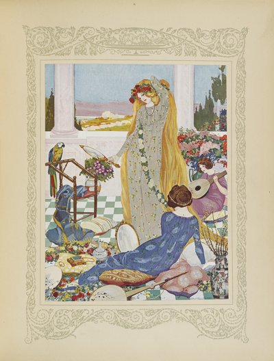 Aqui todas as mulheres estavam ansiosas por se vestir como uma rainha, ilustração de 