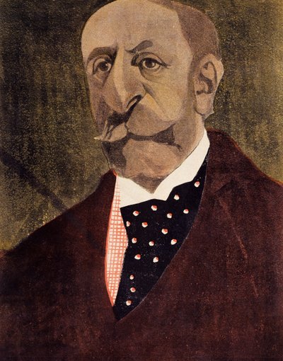 Retrato de Charles Camille Saint-Saens, compositor, pianista e organista francês de Umberto Brunelleschi