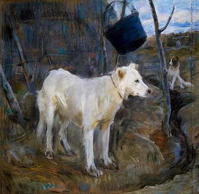 Guarda de Procolo, pintura de Umberto Coromaldi (1870-1948). Itália de Umberto Coromaldi