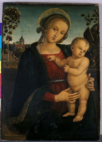 Madonna and Child, 1500 (tempera na madeira) de Umbrian School