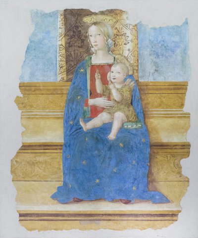 Madona da Enfermagem, início do século XVI, Baldo de Sarofini da Perugia  (fresco transferido para madeira) de Umbrian School