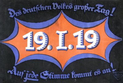 19 de Janeiro de 1919. Eleições federais alemãs, 1919. de Unbekannt