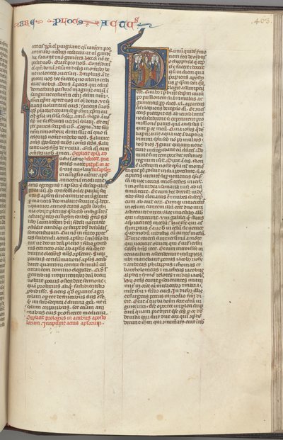 74. Fol. 463r, Atos, P inicial histórico, a Ascensão, c. 1275-1300. de Unbekannt