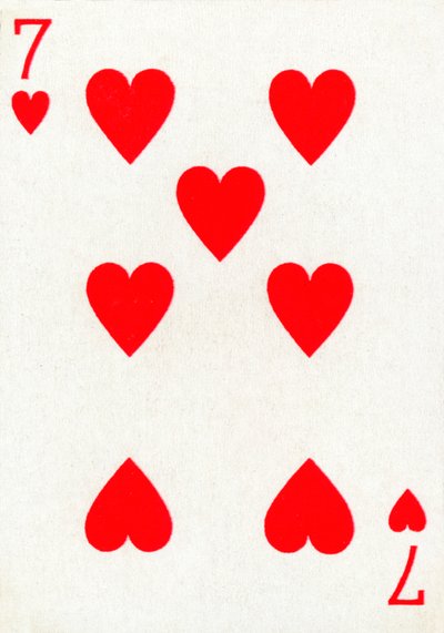 7 de Copas de um baralho da Goodall & Son Ltd. jogando cartas, c1940 de Unbekannt