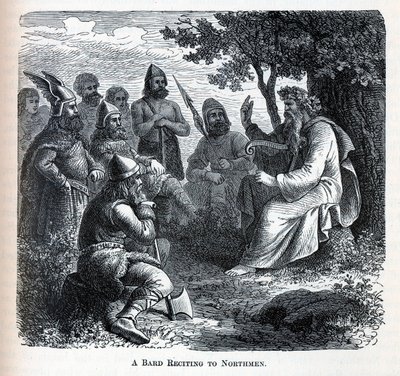 Um bardo recitando para homens do norte, 1882 de Unbekannt