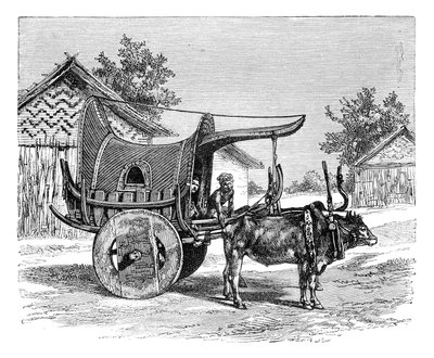 Um vagão birmanês, Birmânia Myanmar, 1895 de Unbekannt