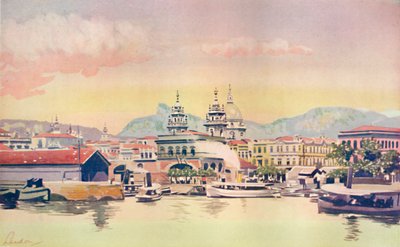 Um canto do Cais da Alfândega do Rio, 1914 de Unbekannt