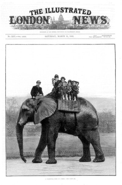 Um passeio de despedida no Jumbo, London Zoo, 1882 de Unbekannt