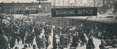 Uma cena de férias na estação Liverpool Street, 1926 de Unbekannt