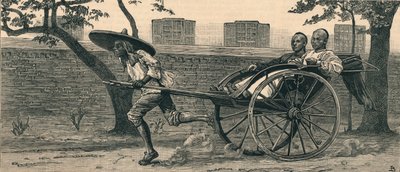 Um Jinriksha, ou carro de mão chinês, c1883. de Unbekannt