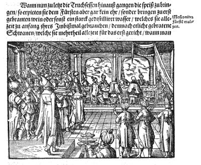 Uma refeição do czar de Die Moskouitische Chronica por S. Herberstein, 1579 de Unbekannt