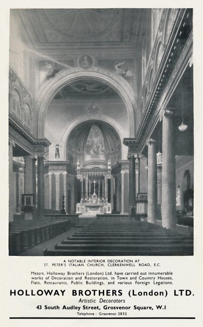 Uma notável decoração de interiores na Igreja Italiana de St. Peters, 1933 de Unbekannt
