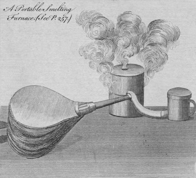 Um forno de fundição portátil, 1761. de Unbekannt