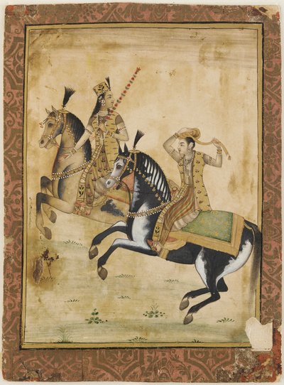 Um príncipe e uma princesa a cavalo, século XVIII. de Unbekannt