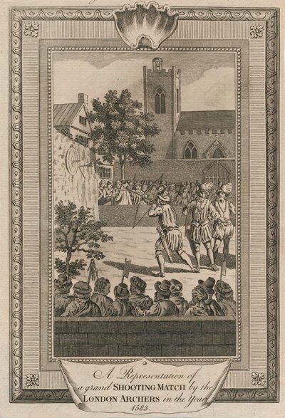 Uma representação de uma grande partida de tiro pelos arqueiros de Londres no ano de 1583. de Unbekannt
