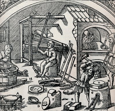 Uma refinaria de prata, 1556, 1917 de Unbekannt