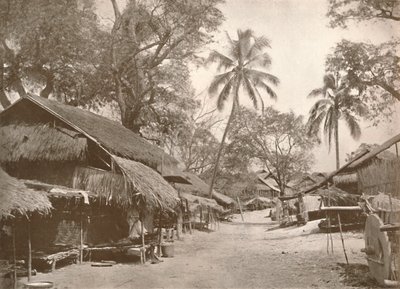 Uma cena típica da vila birmanesa, 1900. de Unbekannt