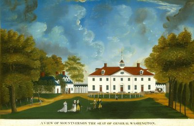 Uma vista de Mount Vernon, 1792 ou depois. de Unbekannt
