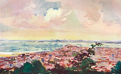 Uma vista do Rio e da baía, 1914. de Unbekannt
