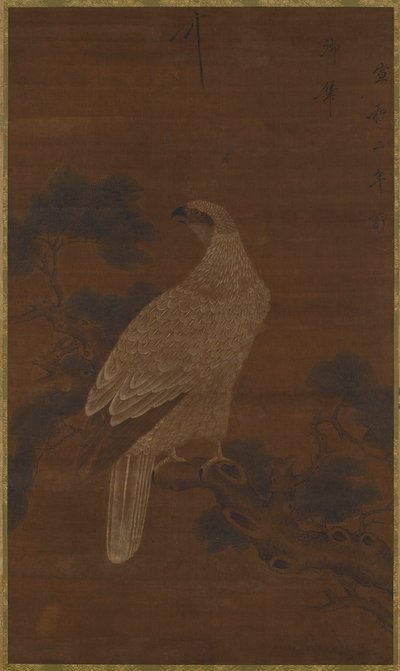 Uma águia branca em um galho de pinheiro, dinastia Ming ou Qing, século XVII. de Unbekannt