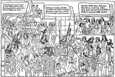 Um banquete, final do século XV, 1910 de Unbekannt