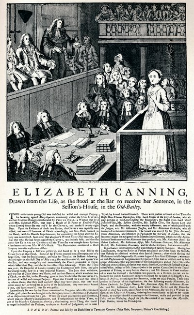 Uma grande parte da reportagem de 1754 sobre o caso de Elizabeth Canning, 1915 de Unbekannt