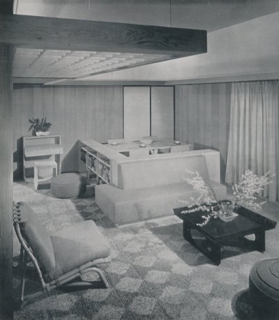 Uma combinação de sala de estar e jantar, 1942. de Unbekannt
