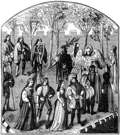 Uma dança em um jardim, séculos c13th-15th 1882-1884 de Unbekannt