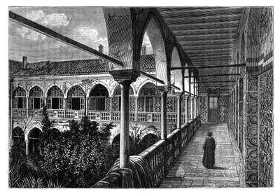 Uma galeria no palácio de Constantino, Argélia, c1890 de Unbekannt