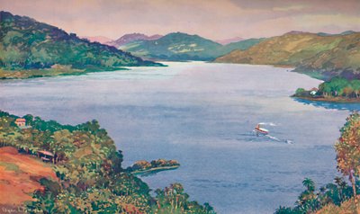 Um vislumbre do grande lago artificial de Ribeirão das Lages, 1914 de Unbekannt