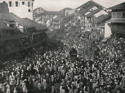 Uma grande procissão nativa, Bombaim, Índia, 1895. de Unbekannt