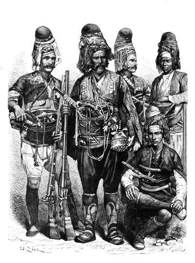 Um grupo de Zeibeks, Ásia Menor, 1895 de Unbekannt