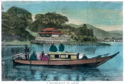 Uma casa-barco no Japão, 1888 de Unbekannt