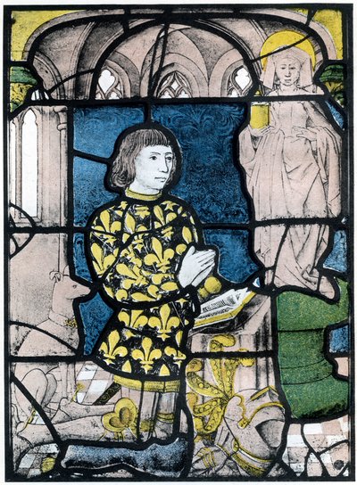 Um cavaleiro de Bernemicourt em seus oratórios diante de uma imagem de Santa Maria Madalena, c1500, 1924 de Unbekannt