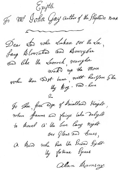 Uma carta de Allan Ramsay a John Gay, século 1840 de Unbekannt