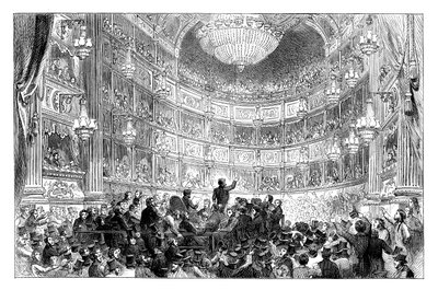 Uma reunião da Liga da Lei Anti-Corn no Teatro Drury Lane, Londres, 1838 c1895 de Unbekannt