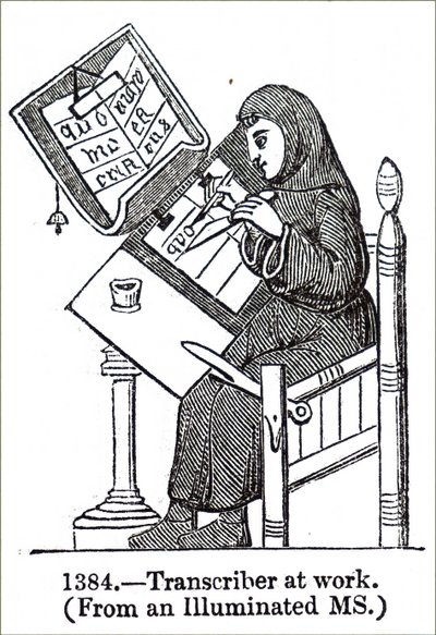 Um monge a iluminar um manuscrito de Unbekannt