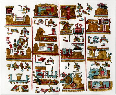 Uma página do manuscrito de Viena de origem zapoteca, 1901 de Unbekannt