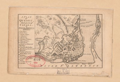 Um plano de Quebec, metrópole do Canadá na América do Norte de Unbekannt