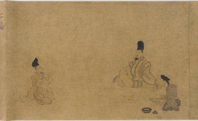 Um concurso de composição de poemas entre vários artesãos, período Nanbokucho, 1333-1392. de Unbekannt