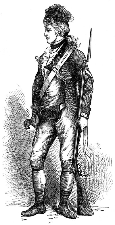 Um verdadeiro rifleman americano, c1776-1780 c1880 de Unbekannt