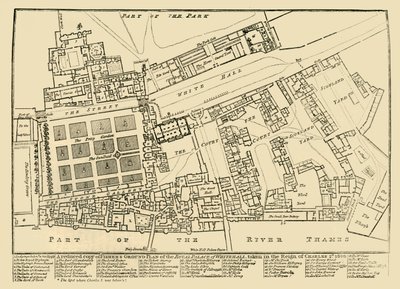 Uma cópia reduzida do Fishers Ground Plan do Palácio Real de Whitehall, 1680, 1881. de Unbekannt