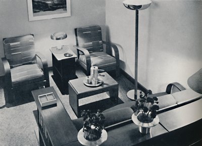 Uma seção da sala de estar, 1936 de Unbekannt