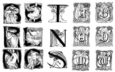 Um conjunto de letras iniciais decorativas, 1898 de Unbekannt