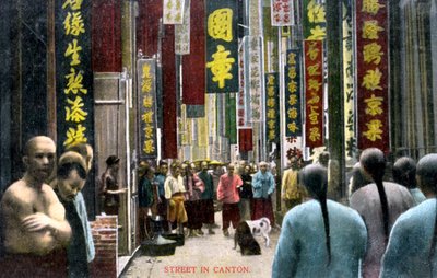 Uma rua em Canton, China, c1900s de Unbekannt