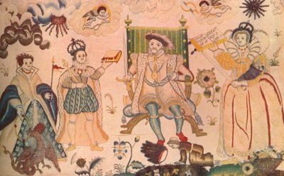 Tapeçaria com Henrique VIII, Eduardo VI e Elizabeth I. Pensa ser elisabetano, 1914 de Unbekannt